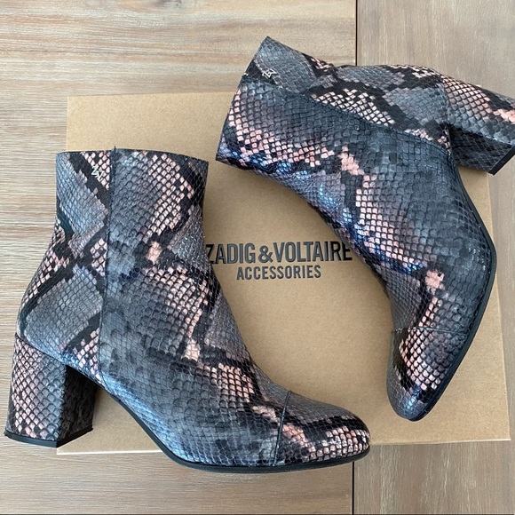 ZADIG & VOLTAIRE Lena Wild Boots snake print sz 40 - Picture 2 of 8